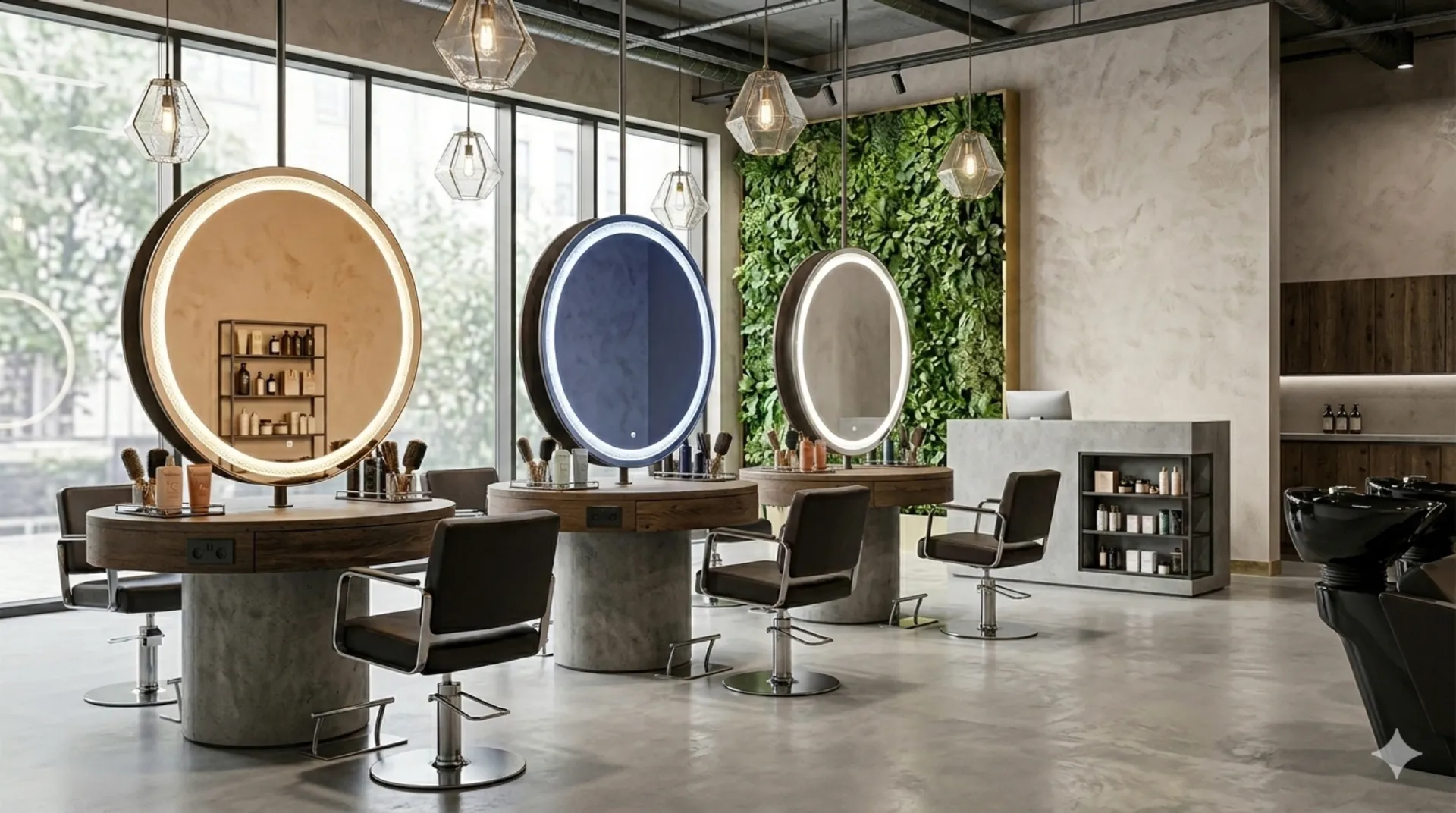 Wnętrze komercyjne salonu fryzjerskiego